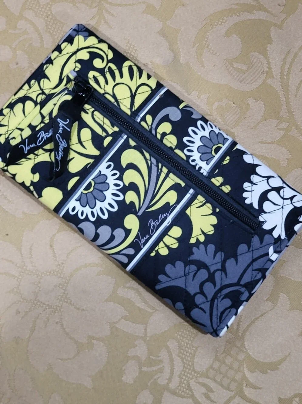 Vera Bradley Vintage Baroque Pattern Quilted Trifold Long Wallet